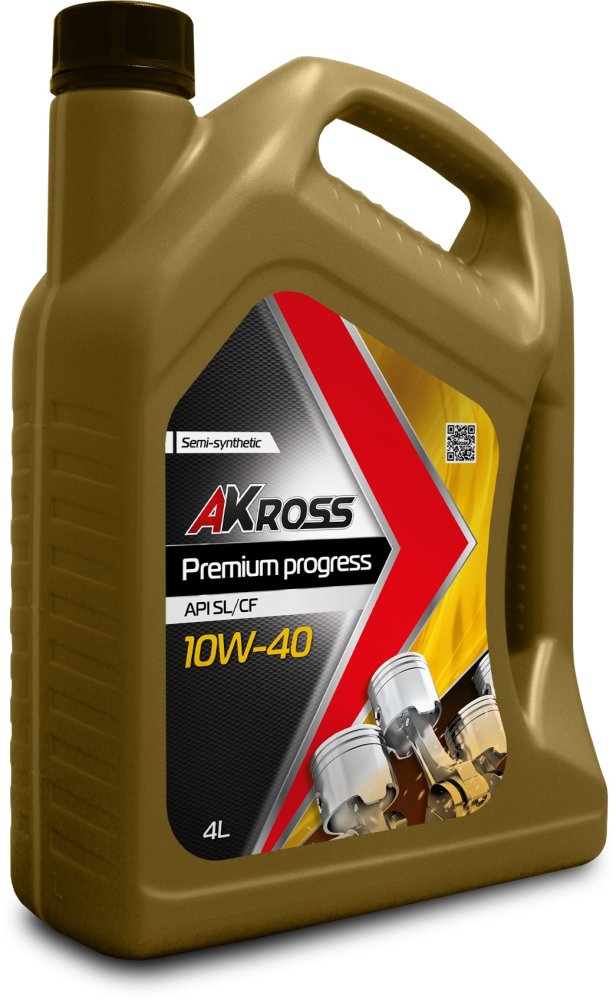 Моторное масло AKross 10W-40 Premium Progress SL/CF 4 л (бензин)
