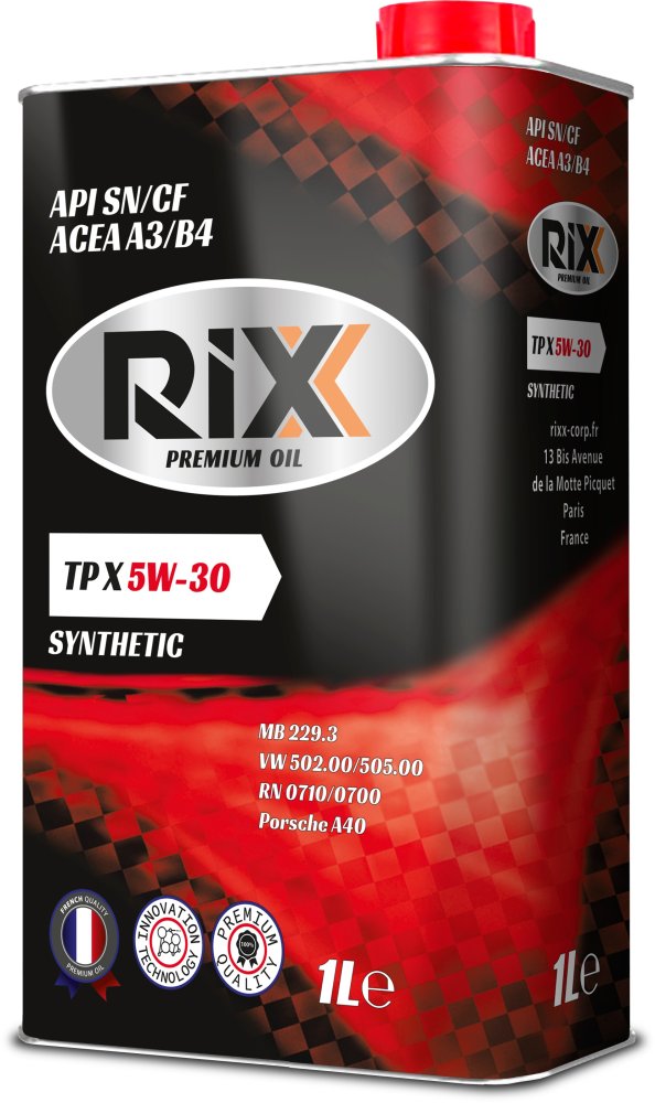 Синтетическое моторное масло RIXX TP X 5W-30 SN/CF A3/B4 – 1 л
