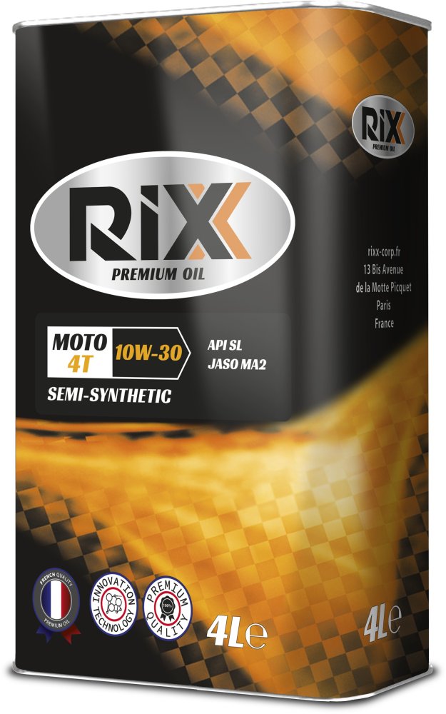 Полусинтетическое моторное масло RIXX MOTO 4T 4 л для четырехтактных двигателей