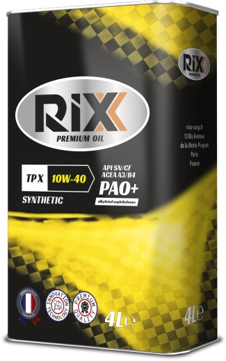 Синтетическое моторное масло RIXX TP X 10W-40 SN/CF A3/B4 – 4 л