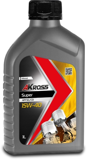 Моторное масло AKross 15W-40 Super SG/CD 1 л (бензин)