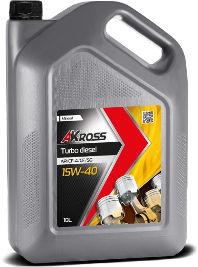 Моторное масло AKross 15W-40 Turbo Diesel СF-4 10 л (дизель)